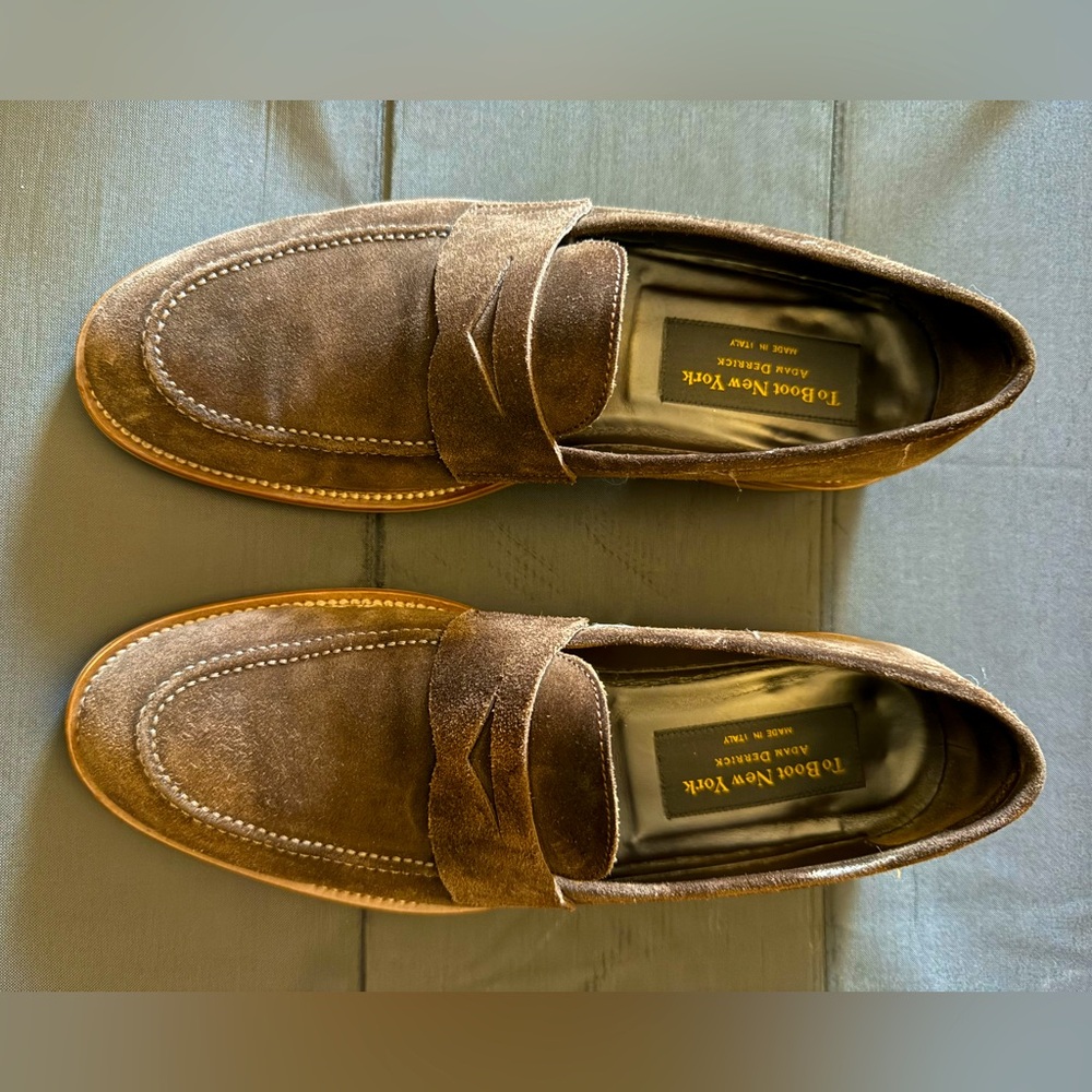 To Boot New York Brady Dark Brown Suede Penny Loafer